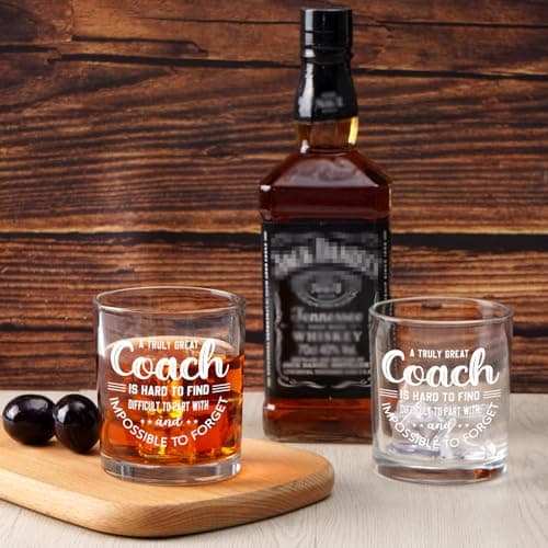 Futtumy Great Coach Whiskey Glass, Coach Gifts for Men, Basketball Coach Gifts, Baseball Soccer Softball Volleyball Gift for Graduation Competition Christmas Birthday