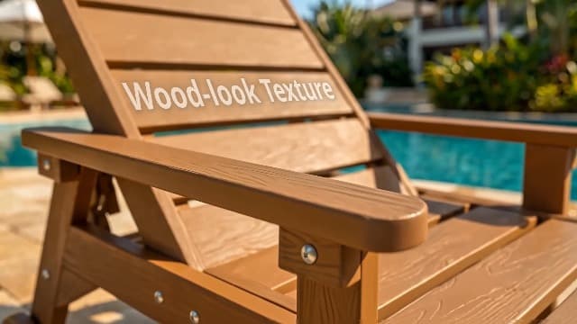 LUE BONA Outdoor Chaise Lounge Chairs Set of 2, HDPS Chaise Lounger, 5 Positions Adjustable Lounge Chairs, Pool Lounge Chair with Wheels for Poolside, Patio, Restaurant, 3 Year Warranty, Teak Color