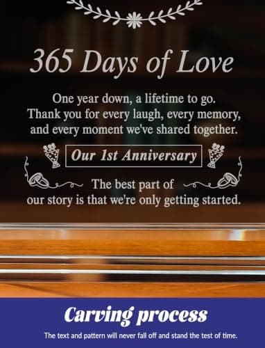 One Year Marriage Gift,Happy Paper Wedding Anniversary Decoration Gift,for Couples,Men,Women,Boyfriend,Girlfriend 1 Year Wedding Anniversary Crystal Clock Gifts B0H6B9BBKG
