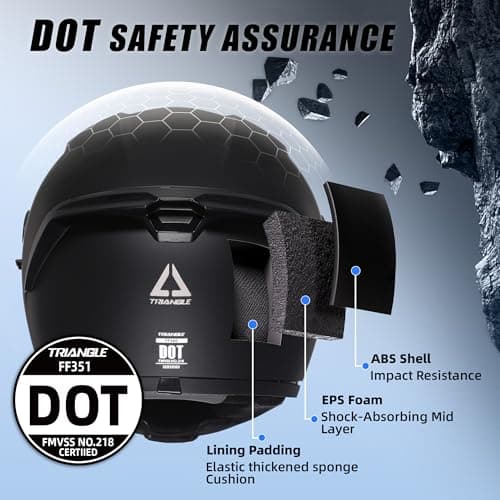TRIANGLE Motorcycle Helmets Full face Helmet for Adults Men and Women Dual Visor with Internal Sunshield DOT Approved
