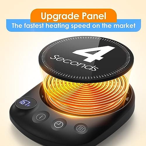 Coffee Mug Warmer-Fastest Heating & Highest Temperature, Coffee Cup Warmer for Desk Auto Shut Off, 4 Temp Settings & 1-12H Timer, Smart Electric Mug & Candle Warmer for Coffee, Tea (Black) B0CC8DS2S5