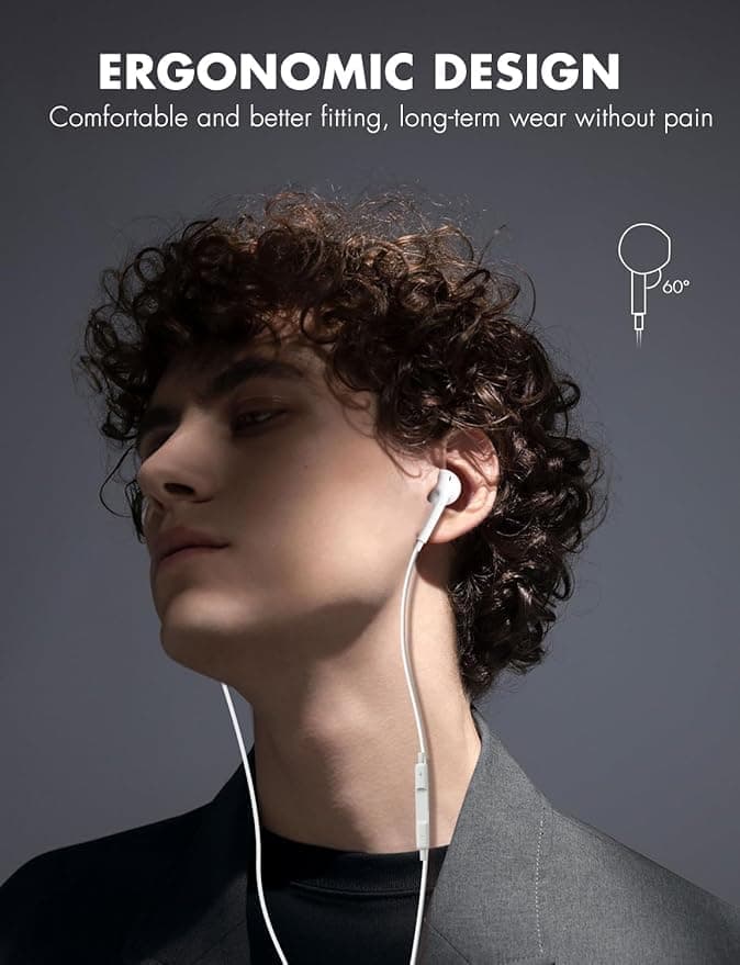 Giethob 2 Set 3.5mm Wired in-Ear Earphones - Premium Sound Quality with Mic, Perfect for Noise-Free Calls (Black & White)