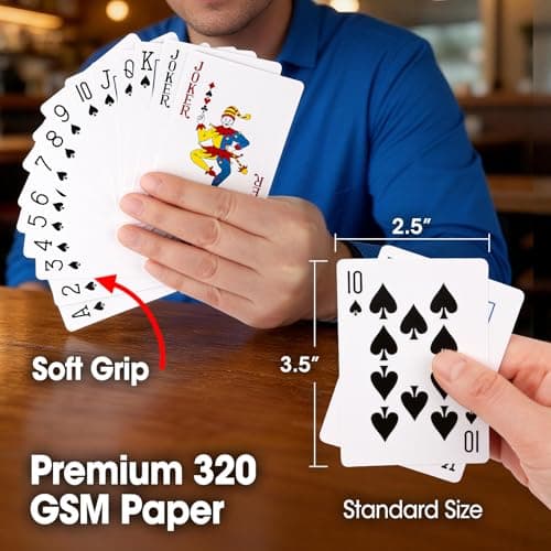 Playing Cards, 26 Decks of Cards Bulk Standard Size Poker Cards, Perfect for Classic Card Games, Party Games, Blackjack, Card Games for Families & Magic Performances (Red/Blue)