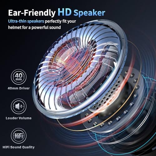 Fodsports FX-S Motorcycle Bluetooth Headset V5.4, 2-Way Helmet Intercom Communication System with IP67 Waterproof, CVC Noise Cancellation, Hands-Free Music/Call, 2 Type Mics, Black, 2 Pack