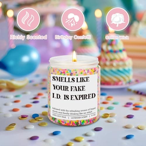 Happy 21 Year Old Birthday Gifts, Cool 21st Birthday Candle for Girls, Boys, Funny Turning 21 Ideas for Friend, Daughter, Men GSPY Candle, 21st Birthday Gifts for Women, Female, 21 Year Old, Her, Him B0FPLWDWQ3