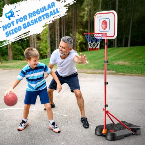 Adjustable basket ball Stand,Hanging Tee Baseball for Toddlers Boys Ages 2 3 4 5 6 7 8 Years Old, Outdoor Indoor Toys Gifts HopeRock 2 in 1 Kids Basketball Hoop and T Ball Set B0D53VWQGP
