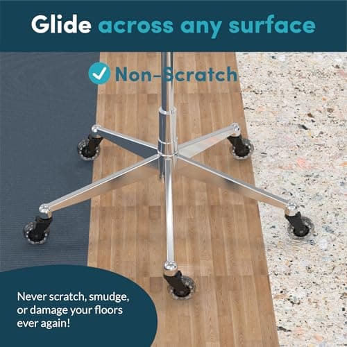 Lifelong Office Chair Wheels Replacement Rubber Chair Casters Safe for Hardwood Floors and Carpet, Set of 5, Heavy Duty Casters for Chairs Desks to Replace Office Chair Mats - Universal Size