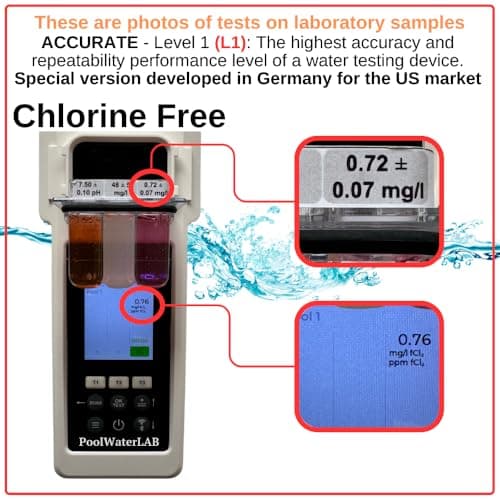 Digital Pool Water Tester Photometer – Accurate Water Analyzer for Pools, Spas & Hot Tubs – Tests 27 Parameters – Bluetooth/WiFi – App for pH, Chlorine, Alkalinity & More