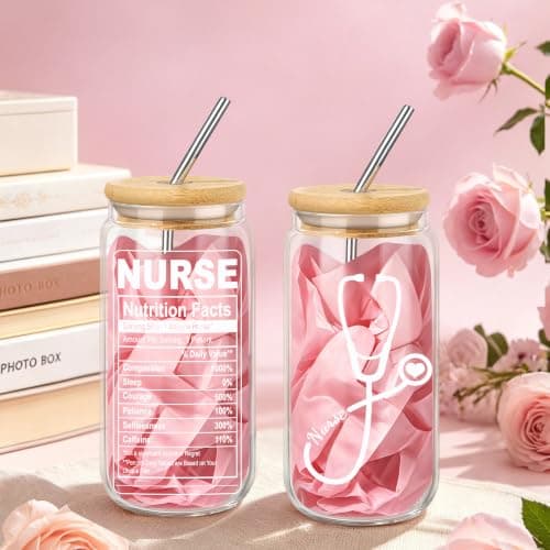 Nurses Week Gifts Birthday Gift for Nurses Gifts, Nursing Student with Canvas Bag Socks Affirmations Cards 16 Oz Can Glass DOGMEM Nurse Gifts Nurse Appreciation Gift Set for Women B0CY2C791K