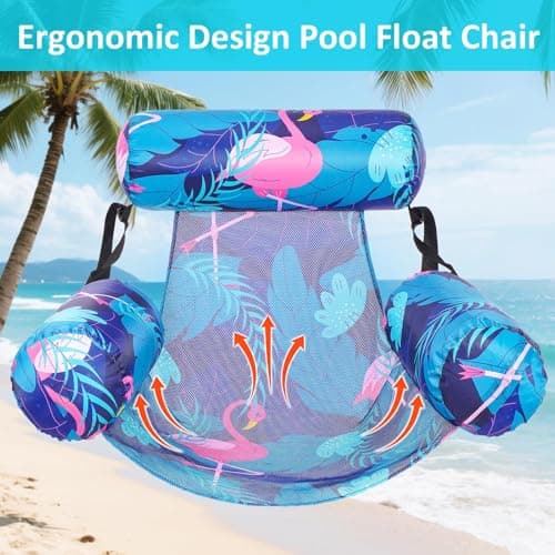 Inflatable Pool Float Chair - 2 Pack Pool Floats Adult Heavy Duty, Water Floating Lounge Chairs, Blow up Floaties Adults for Summer Fun Party Lake Beach