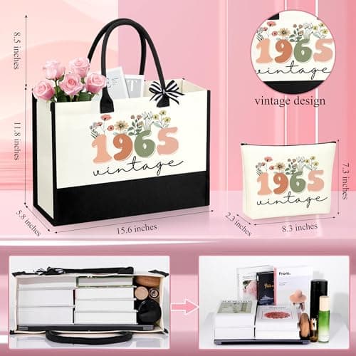 40th 50th 60th Birthday Gifts for Women Her Vintage 1965 1975 1985 Birthday Gifts Set for Grandma Mom Aunt Sister