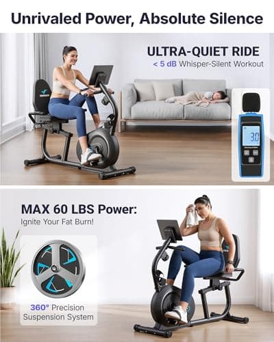 MERACH Recumbent Exercise Bikes for Home with Smart Bluetooth Equipment Exercise Bikes App,LCD,Heart Rate Handle Stationary Bikes for Home, Magnetic Recumbent Exercise Bike for Seniors Gym S08/S23