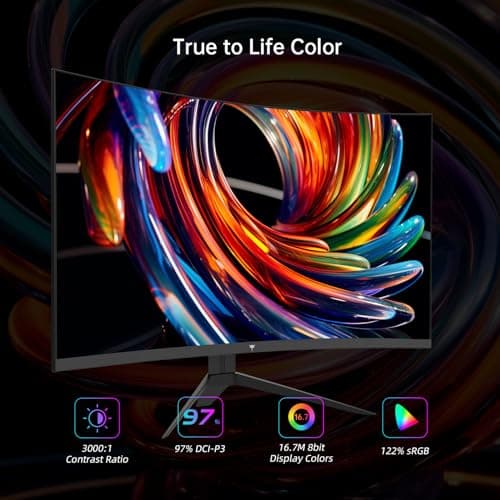 KTC 32 Inch FHD 1080p Curved Gaming Monitor - VA 1500R Curved Monitor, 165Hz 1ms MPRT, FreeSync & G-Sync, 122% sRGB, DP/HDMI, VESA, HDR10 for Gaming Home Office Business PC Monitor