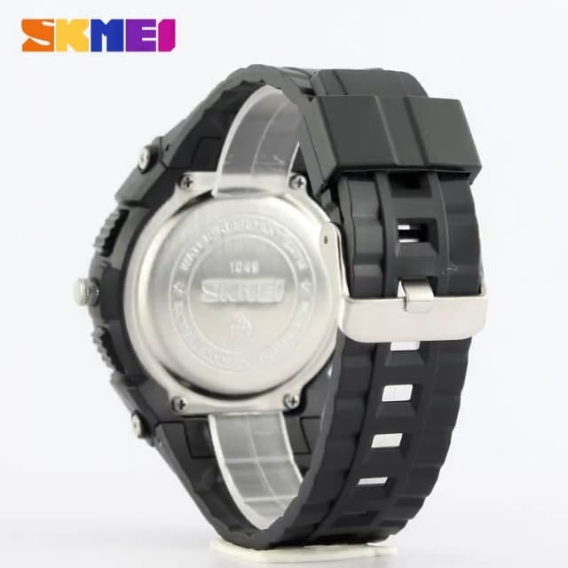 FANMIS Men's Solar Powered Casual Quartz Wrist Watch Analog Digital Multifunctional Black Sports Watch