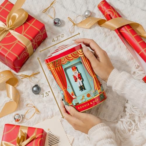 Christmas Gift Basket- Gourmet Food Gifts - Plays Music - Holiday Chocolate and Candy, Sweets and Snacks- Nutcracker Suite- Bonnie and Pop