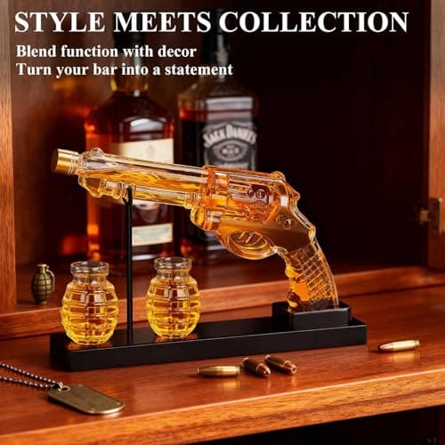 PONPUR Gifts for Men Dad, Whiskey Decanter Set with 2 Glasses, Dad Christmas Birthday Gifts, House Warming Anniversary Presents for Husband Him, Cool Whiskey Bourbon Gifts for Mens