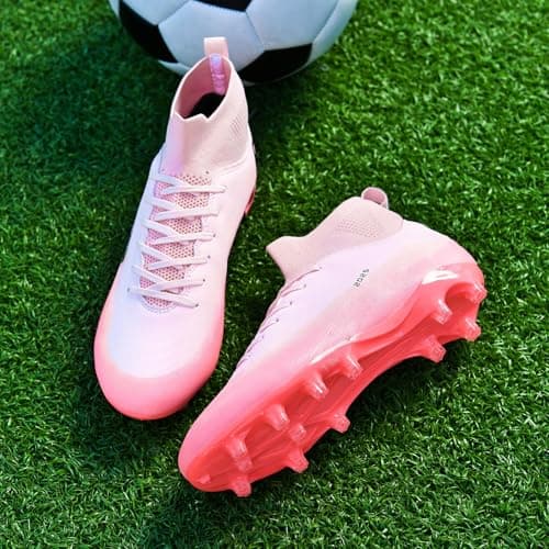TOPSFEBA Soccer Cleats for Mens Womens Indoor Soccer Shoes Unisex Baseball Turf Shoes Youth Rugby Shoes Adult AG FG TF Football Boots Wide Training Sneaker