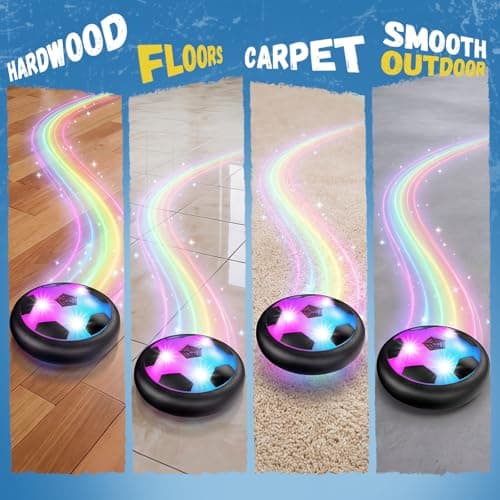 HopeRock Hover Soccer Ball Toys for 3-12 Year Old Boys Girls, Indoor and Outdoor Creative Toys for Toddlers with Foam Bumper, Birthday Gifts for 3 4 5 6 7 8+ Year Old Children's
