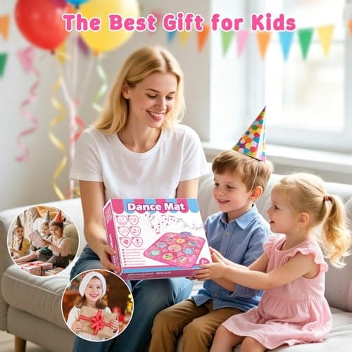 LED Score Display, Piano Game Modes, Anti-Slip Foldable Dancing Pad for Kids 3-12, Birthday Gifts for Girls Dance Mat – 9-Button Electronic Music Playmat with 8 Challenge Levels B0GSZ81B2V