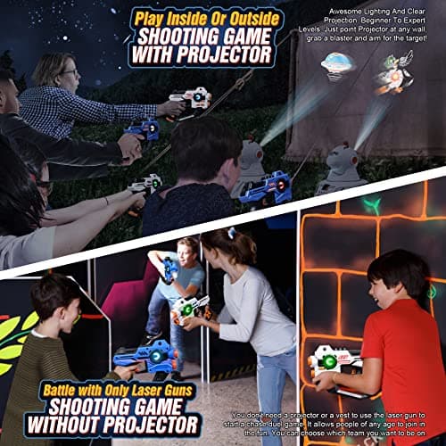Laser Tag, 2 Lazer Toy Gun of Projector with Digital LED Score Display, Gifts for Kids, Teens, Adults, Shooting Battle Games with 3 Targets, Birthday Gift Toys for 6 7 8 9 10 11 12+Year Old Boys Girls