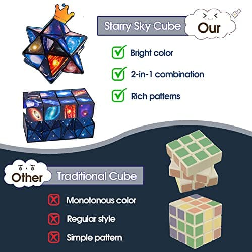 Toys for Boys Age 8-12 Gifts for 9 10 11 12 Year Old Boy Girls, Infinity Cube Fidget Toy for Kids Ages 8-10 Star Cubes for Boys Girl Toys 10-12 Years Old Birthday Presents Gift Ideas