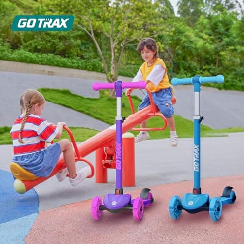 LED Light-Up Wheels, 3 Adjustable Handlebar, Easy Assembly, Lightweight, Wide Anti-Slip Deck, Lean to Steer, Max Load 110 lbs Gotrax KS1 Kids Kick Scooter, 3 Wheels for Boys & Girls 2-8, Gifts B0CCYMV1T1