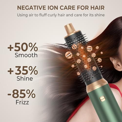 5 in 1 Blow Dryer Brush, Upgrade Hair Dryer Brush Set Negative Ion Air Styler Curling Wrap Air Curler, Hot Air Brush Curling Iron Hair Styling Tools As A Gift for Straight/Curl/Dry/Smooth