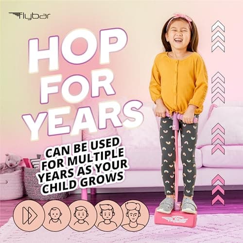 Flybar My First Foam Pogo Jumper for Kids Fun and Safe Pogo Stick for Toddlers, Durable Foam and Bungee Jumper for Ages 3 and up, Supports up to 250lbs