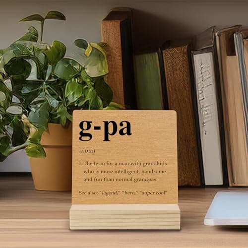 G-Pa Grandpa Gifts Desk Decor, Grandpa Gifts for Birthday Father's Day Decorative Signs & Plaques, G-Pa Definition Desk Sign with Wooden Stand for Home Office Shelf Table Decor B0GJR7LD9H
