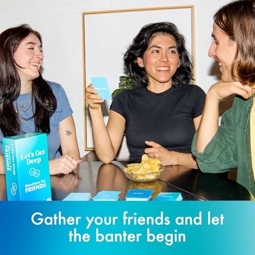 Let's Get Deep: Friends Edition by Relatable, Fun Group Card Game, Easy Adult Game for Game Night, Perfect for Party Games with Friends, Includes 400 Question Cards, Three Increasingly Personal Levels