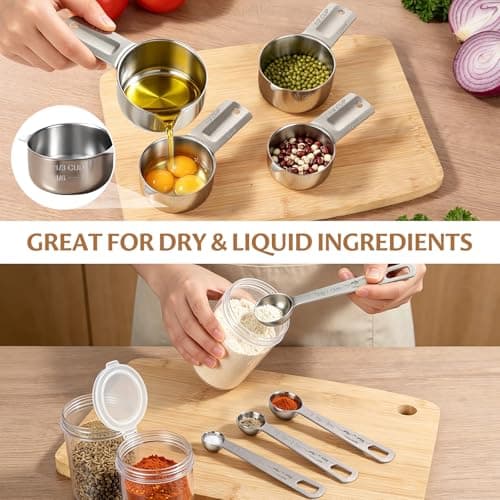 Wedding Gifts for Couples 2026, Bridal Shower Gifts for Bride to Be, Engagement Gift for Newlyweds, Bride Gift, Mr and Mrs Measuring Cups and Spoons Set with Dish Towel B0GTPW413P