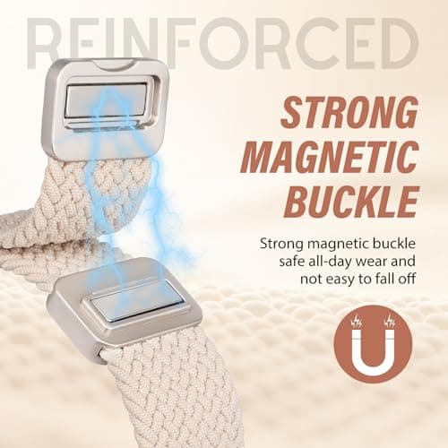 Braided Magnetic Band Compatible with Apple Watch Bands 38/40/41/42/44/45/46/49mm Women Men, Celtic Knot Stretchy Elastic Nylon Fabric Woven Strap for iWatch Series 11 10 9 8 7 6 5 4 SE/Ultra 3 2 1
