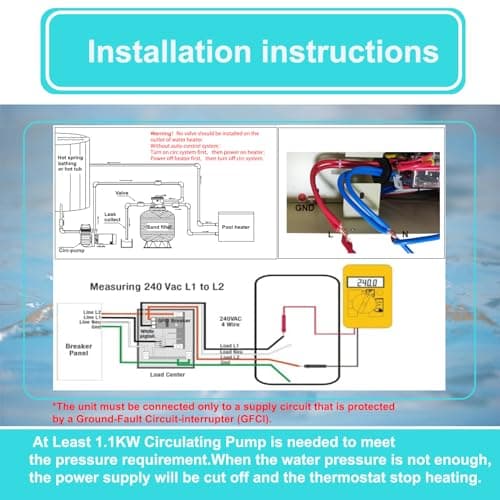 Upgrade Pool Heater-11KW 220V Thermostat Electric Swimming Pool Heater,Digital Touch Display Energy Efficient Pool Water Heater for Spa Relaxation, Bathtubs and Above Ground in-Ground Pools-11KW 220V