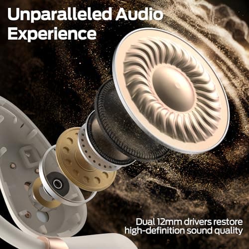 Monster Open Ear AC210 Headphones, Bluetooth 5.4 Earphones Stereo Sound,30 Hours Playback, Type-C Charging, HD Clear Calls, IPX5 Waterproof Open Ear Earbuds,Rose Gold