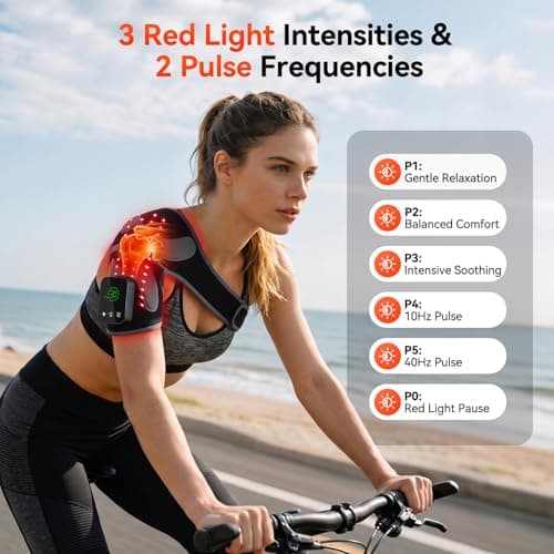 Red Light Therapy Knee Massager 660nm & 850nm, Heated Vibration Knee Brace Cordless Rechargeable 5000mAh, Timer & Pulse Modes for Knee Elbow Shoulder Joint Comfort Support Device B0GS5MWP52