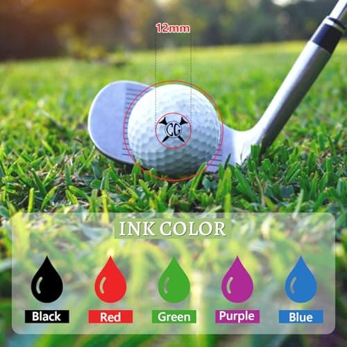 Custom Golf Ball Stamp Marker, Quick-Dry Self-Inking Golf Ball Personalized Stamp with Logo Monogram, Reusable Waterproof Golf Ball Marking Gift for Men Golfer & Dad Husband, Golf Balls Stamp