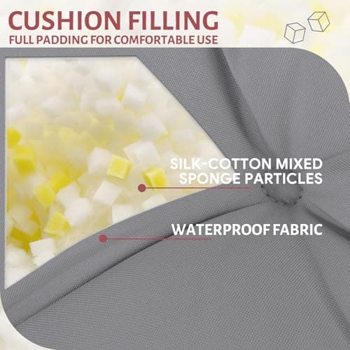 Adirondack Chair Cushion,Outdoor Waterproof Rocking Chair Cushion 44x19x4in Gray Non-Slip High Back Patio Chair Cushions, Comfortable Weather Resistance Seat Pad