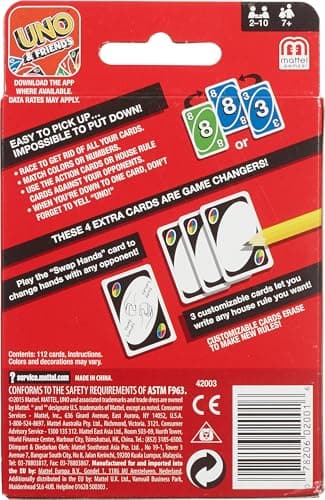 Mattel Games UNO Color & Number Matching Card Game for 2-10 Players Ages 7Y+