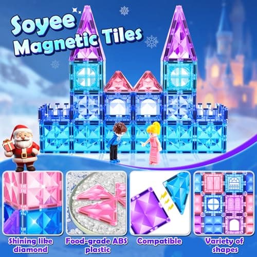 Soyee Diamond Magnetic Building Blocks - Princess Toys for 3-8 Year Old Girls & Boys - 3 4 5 6 Year Old Girl Birthday Xmas Present