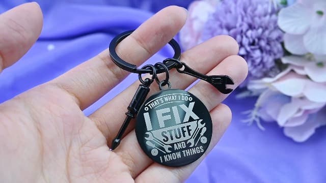 Cool Mechanic Gifts for Men Unique Maintenance Man Gifts for Him Handyman Construction Worker Carpenter Machinist Dad Keychain Thoughtful Christmas Birthday Fathers Day Presents