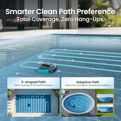 (2025 Upgrade) Aiper Scuba S1 Robotic Pool Cleaner, Wall & Waterline Cleaning, Double Filtration, Extended 180-Min Battery Life, Smart Navigation, App Support, OTA Upgrade