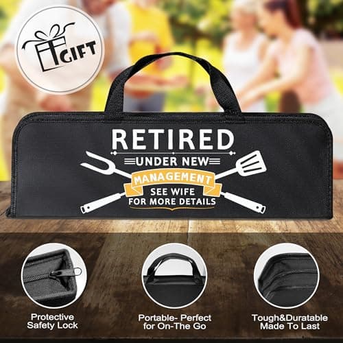 Retirement Gifts for Men, Retired Gifts for Men, Dad, Grandpa, Coworker, Teacher, Boss, Grilling Accessories, Heavy Duty Stainless Steel Grill Set BBQ Grill Tools for Outdoor Grill with Aluminum Case