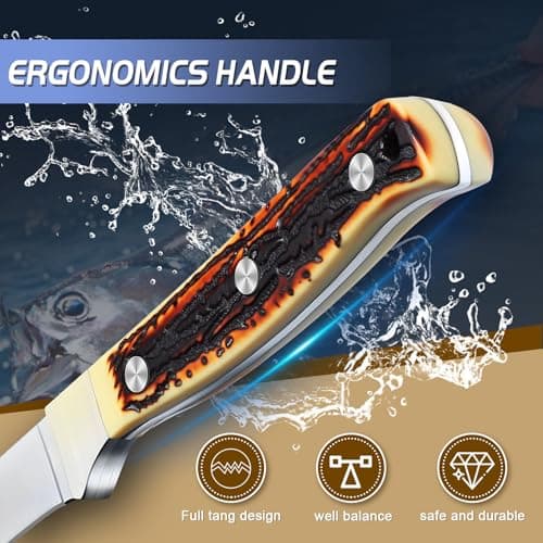 DRAGON RIOT Fillet Blade Set Professional Boning Knife for Filleting Japanese Stainless Steel Fish Knives Set with Ergonomic Handle Super Sharp Fish Filleting Knife for Meat Poultry Cutting