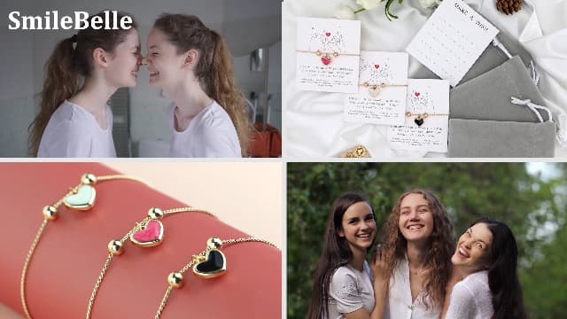 SmileBelle Christmas Gifts Best Friendship Bracelets for 2/3 Sisters Bracelets, Best Friend for Women 14K Gold Adjustable Besties Matching Bracelet, Friends Jewelry Stocking Stuffer for Women Girl