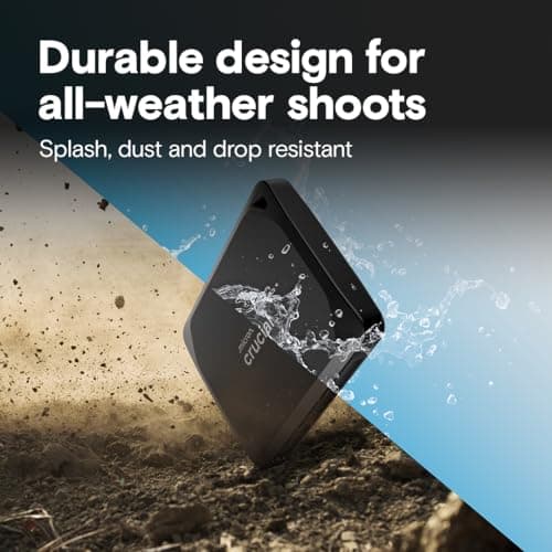 Crucial X10 Pro 1TB Portable SSD, Up to 2100MB/s Read, 2000MB/s Write, 3.2 USB-C, External Solid State Drive, Durable Storage for PC & Mac, for Professional Creators, Black - CT1000X10PROSSD902