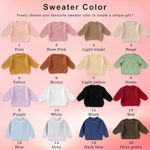 Personalized Baby Sweater with Name,One Birthday Gift,Custom Name Embroidered Knit Sweater,Newborn Baby Girl Boy Sweater,Monogrammed Newborn Gifts