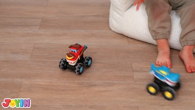 JOYIN 3 Pack Monster Truck Toy - Motion Activated Light Up Cars for Toddlers - Monster Glow Rover LED Wheels - Baby Boy Toys - Press and Go Dinosaur Trucks for Kids Boys Birthday Gifts for Christmas