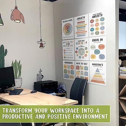 10 Pcs Care Mental Health Posters, Mental Health Matters Poster, Therapy Office Decor, Counseling Office Must Haves, School Counselor PR Colorful (Colorful)