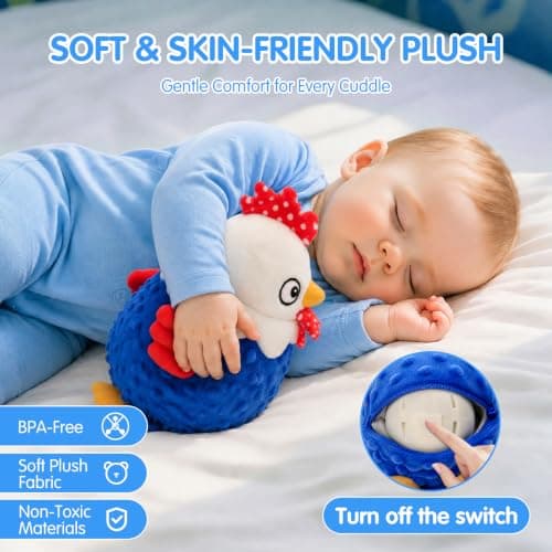 Baby Crawling Toys 40 Songs, USB Rechargeable Moving Toy for Tummy Time, Sensory Play & Baby Shower & 1 Year Old Gifts SAIMAND Baby Toys 12+ Months-Musical Moving Plush Chicken with Voice Replay B0GZ2SP7WS