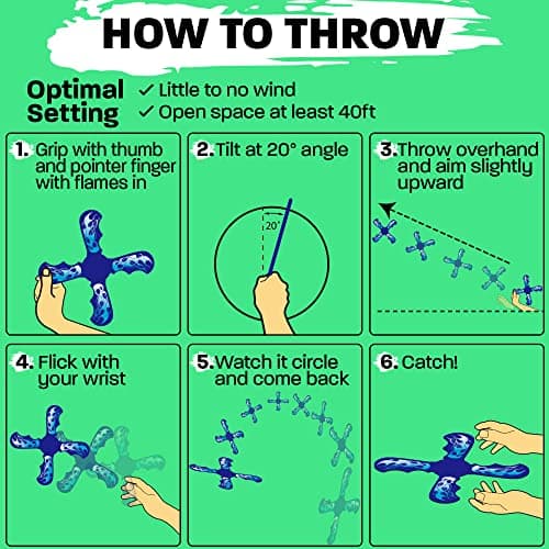 Boomerang for Kids - It Really Does Fly Back - Fun & Easy to Use Gifts for Boys & Girls - Best Toys for Ages 8-13 Gift Idea - Soft Foam Design Stocking Stuffers for Kids 6 7 8 9 10+ Year Old Boy Gifts